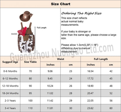 Baby Boy Clothes cowboy Costume Infant Toddler Cowboy Set 3Pcs Hat Scarf Romper Halloween Event Birthday Holiday Cosplay Outfits